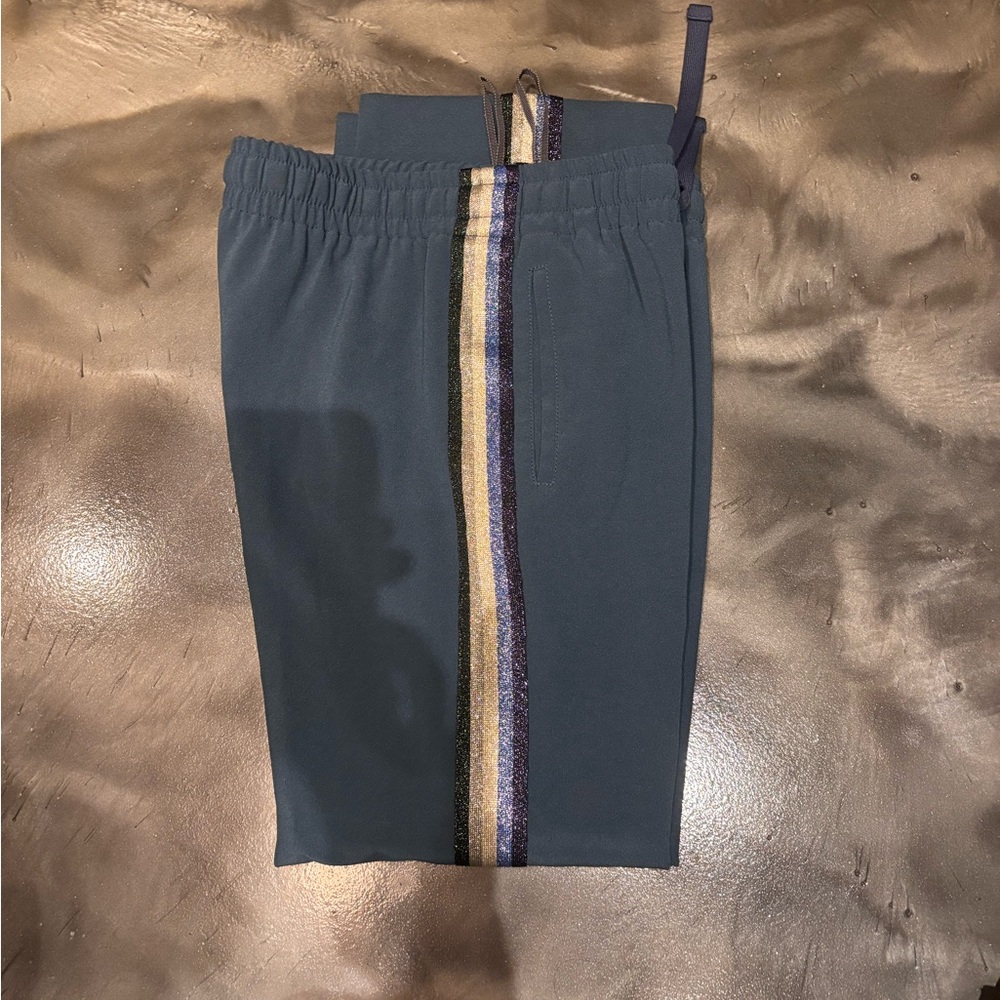 Zadig & Voltaire Pomy pants with shimmer stripe blue sz 36 track pant - sz 6 - Picture 7 of 9